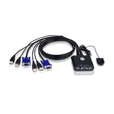 Aten 2-Port USB VGA Cable KVM Switch with Remote Port Selector Aten | KVM Cable KVM Switches CS22U Search Product or keyword